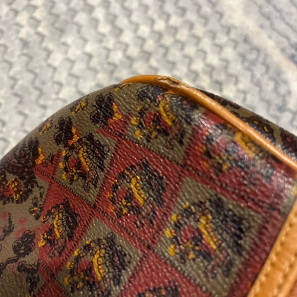 ESCADA Vintage Leather Boston Bag Leather Drum Bag Etro Handle And Strap - Picture 6 of 13